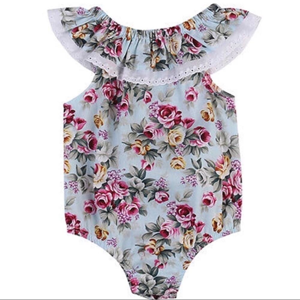 New Baby girl  sunsuit boho flowers 3-6 months